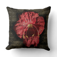 グランジ テキスト上の赤い花