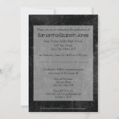 グランジ テクスチャー 卒業発表（ブラック） 招待状 (裏面)