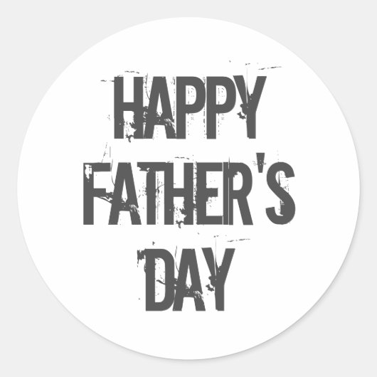グランジ ハッピー father's day ラウンドシール (正面)