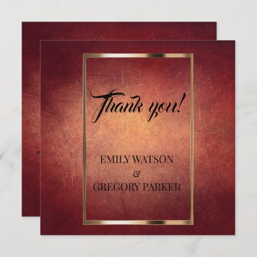 グランジ パティーナ ヴィンテージの背景 サンキューカード (正面/裏面)