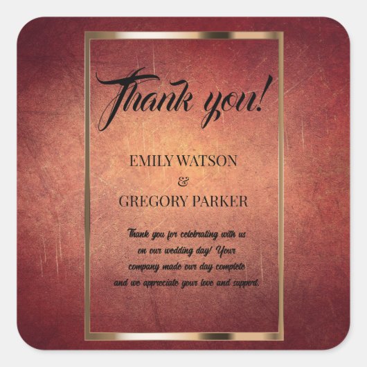 グランジ パティーナ ヴィンテージ背景 スクエアシール (正面)