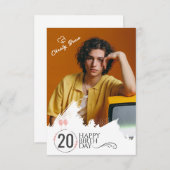 グランジ | フォトAny Ageカスタム誕生日カード サンキューカード (正面/裏面)