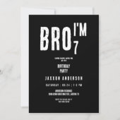 グランジBlack & White Boy Birthdayパーティー 招待状 (正面)