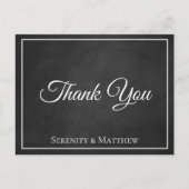 グランジChalkboardブエレガントラッ結婚クありがとう ポストカード (正面)