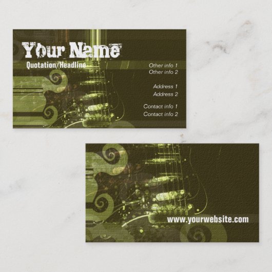 グランジGreen Guitar名刺 名刺 (正面/裏面)