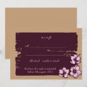 グランジhibiscus -rsvpカード 招待状 (正面/裏面)