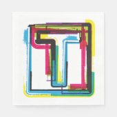 グランジTアーバンはっきりしたカラフルタイポグラフィ スタンダードランチョンナプキン (正面)