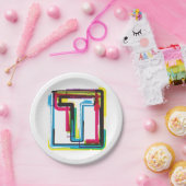 グランジTアーバンはっきりしたカラフルタイポグラフィ ペーパープレート (パーティー)