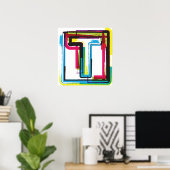 グランジTアーバンはっきりしたカラフルタイポグラフィ ポスター (ホームオフィス)