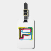 グランジTアーバンはっきりしたカラフルタイポグラフィ ラゲッジタグ (正面縦)