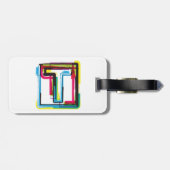 グランジTアーバンはっきりしたカラフルタイポグラフィ ラゲッジタグ (裏面横)