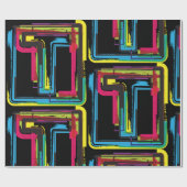 グランジTアーバンはっきりしたカラフルタイポグラフィ ラッピングペーパー (フラット)