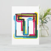 グランジTアーバンはっきりしたカラフルタイポグラフィ 招待状 (スタンド正面)