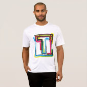 グランジTアーバンはっきりしたカラフルタイポグラフィ Tシャツ (正面フル)