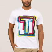 グランジTアーバンはっきりしたカラフルタイポグラフィ Tシャツ (正面)