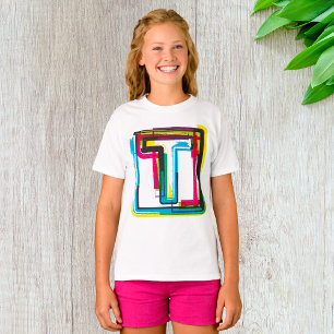 グランジTアーバンはっきりしたカラフルタイポグラフィ Tシャツ