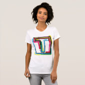 グランジTアーバンはっきりしたカラフルタイポグラフィ Tシャツ (正面フル)