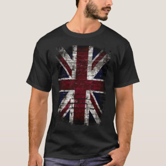 グランジUKフラグ、イギリス、パンクスタイルのディストレス Tシャツ