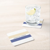 グランダッドあなたの名前を追加ピーチとブルー スクエアペーパーコースター (インサイチュ)