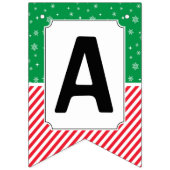 グランチレッドグリーンスノーフレーク誕生日 バンティングフラッグ (第3の旗)