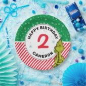 グランチレッドグリーンスノーフレーク誕生日 ペーパープレート (パーティー)