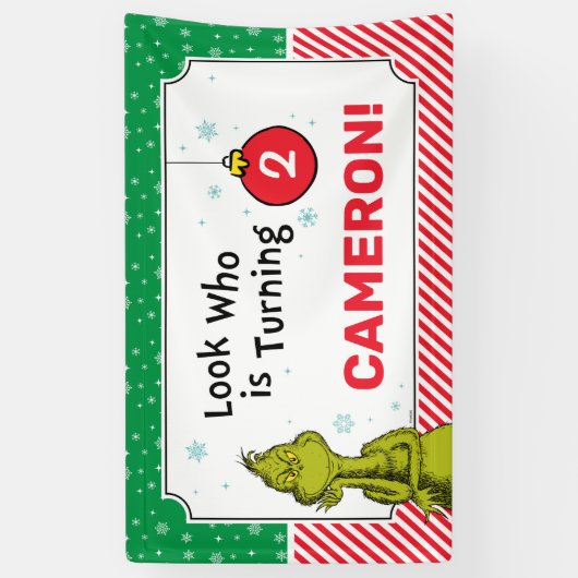 グランチレッドグリーンスノーフレーク誕生日 横断幕 (縦)