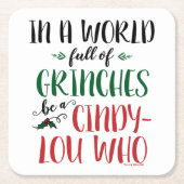 グランツの世界で誰の引用文 スクエアペーパーコースター (正面)