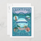 グランツパス, オレゴン州 美しい旅行ポスター ポストカード (正面/裏面)