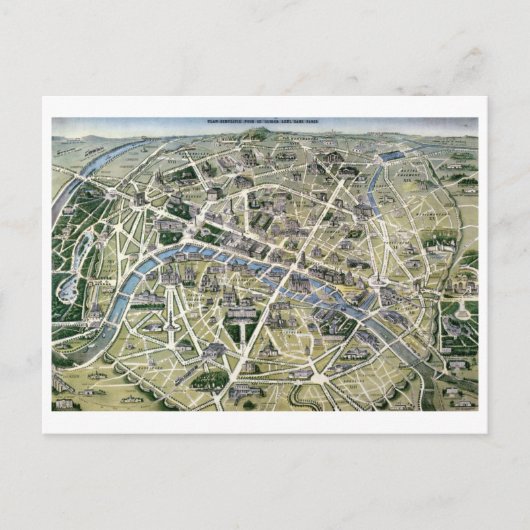 グランツ時代のパリの地図 ポストカード (正面)