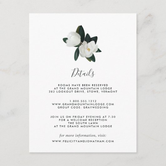 グランディフローラゲスト情報カード エンクロージャーカード (正面)