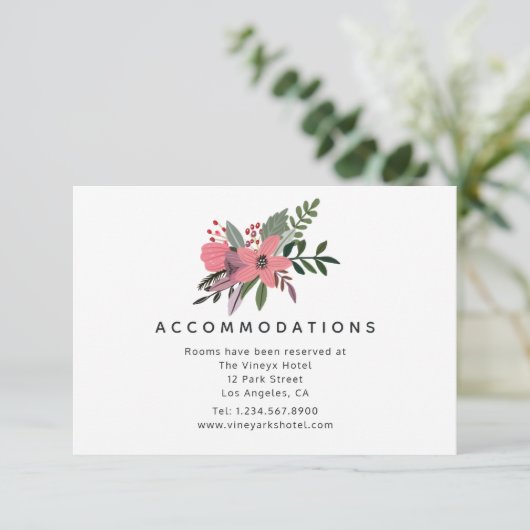 グランデュールプラムとピンク結婚の宿泊施設 エンクロージャーカード (スタンド正面)