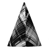 グランデ白黒フランネルプレイドタータンチェックデザイン パーティーハット (裏面)