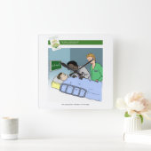 グラントの執筆漫画の時計 スクエア壁時計 (ホーム)