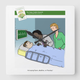 グラントの執筆漫画の時計 スクエア壁時計