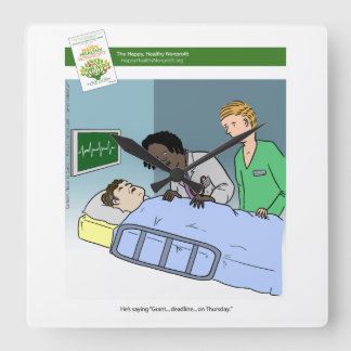 グラントの執筆漫画の時計 スクエア壁時計