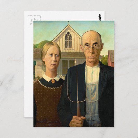 グラントウッドによるアメリカのゴシック様式（1930年） ポストカード (正面/裏面)