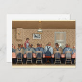 グラントウッドによる脱穀機のディナー ポストカード (正面/裏面)