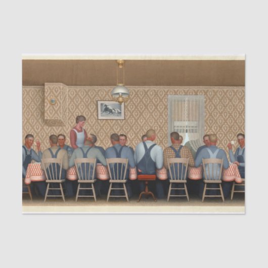 グラントウッドによる脱穀機のディナー 薄葉紙 (正面)