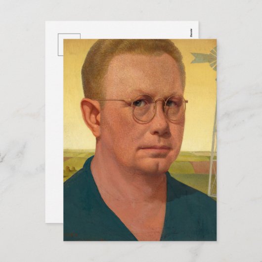 グラントウッドによる自画像 シーズンポストカード (正面/裏面)