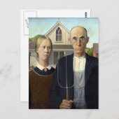 グラントウッドによる象徴的なアメリカのゴシック ポストカード (正面/裏面)