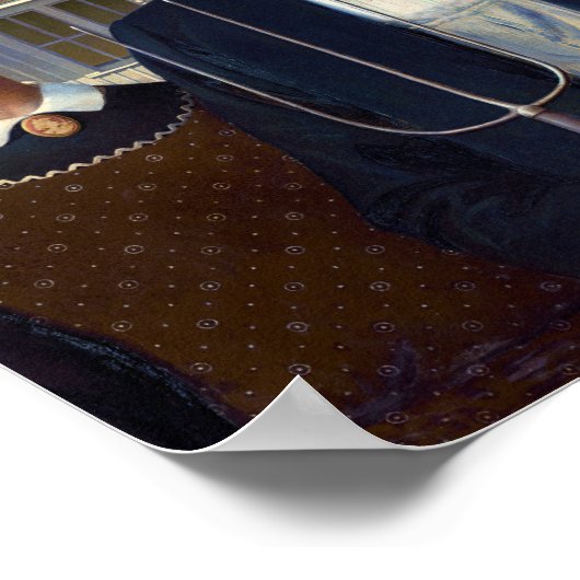 グラントウッドのアメリカのゴシック様式の有名絵画な ポスター (角)