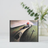 グラントウッドのアートワーク、リッジロードでの死 ポストカード (スタンド正面)