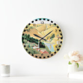 グラントウッド – アイオワ州ストーンシティ、ア素晴らしート ラージ壁時計 (ホーム)