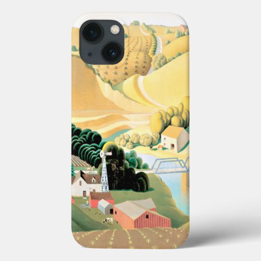 グラントウッド – アイオワ州ストーンシティ、有絵画名なソフト Case-Mate iPhoneケース (裏面)