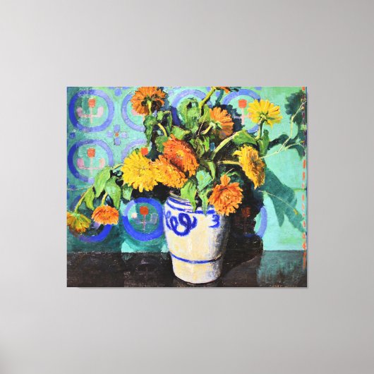 グラントウッド – Calendulas、フローラ絵画ズ キャンバスプリント (正面)