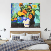 グラントウッド – Calendulas、フローラ絵画ズ キャンバスプリント (インサイチュ (寝室))