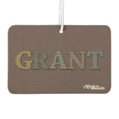 グラントオックスフォードツイードレザーデザイン カーエアーフレッシュナー (裏面)