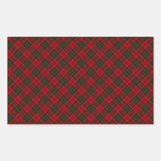 グラントクランタータンチェック設計プリント 長方形シール (正面)