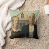 グラントデヴォルソンウッドアメリカンゴシック クッション (ブランケット)