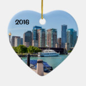 グラントパークのシカゴスカイライン セラミックオーナメント (裏面)